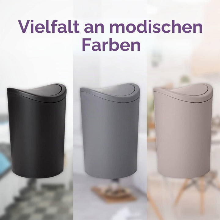 TATAY Mülleimer Bad, 6L Kapazität, Polypropylen, BPA frei, weiss. Massnahmen 19 x 19 x 28 cm Weiss 6