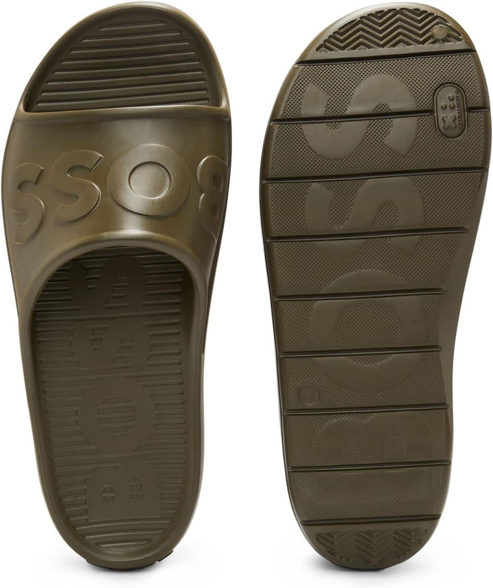BOSS Herren Darian Slid Leichte Eva-Slides mit Logo-Riemen Grösse 39 EU Hellgrün, 39 EU Hellgrün