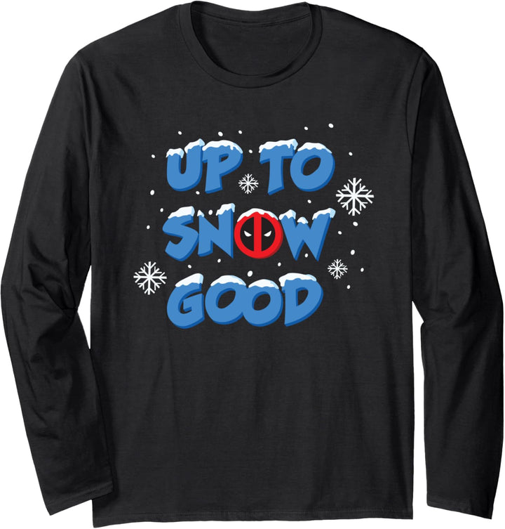 Marvel Deadpool Up to Snow Good Funny Langarmshirt
