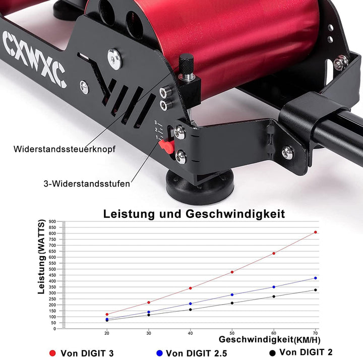 CXWXC Rollentrainer Fahrrad für 16-29 Zoll/700C Reifen Rollentrainer Rennrad Aluminiumlegierungskörp