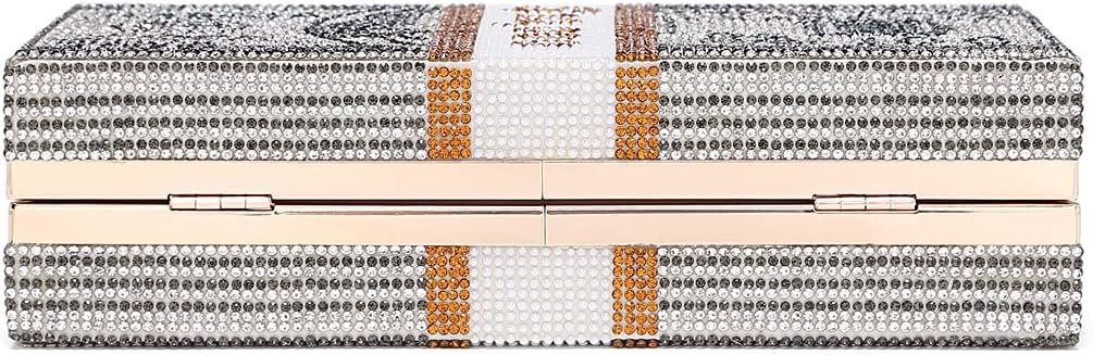Covelin Dollar Clutch börse für Frauen Strass Abendhandtasche tasche, Grau (grau), Small, Grau