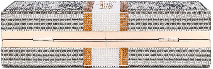 Covelin Dollar Clutch börse für Frauen Strass Abendhandtasche tasche, Grau (grau), Small, Grau