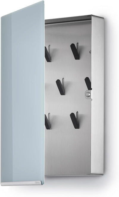 blomus -VELIO- Schlüsselkasten / Glasmagnettafel in trendigem Grau, hochwertige Verarbeitung, 7 Schl