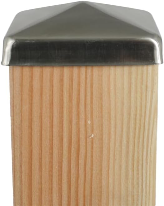 10× Pfostenkappe Edelstahl 9×9 cm (91×91 mm) – rostfreie Pyramiden-Abdeckung für Holzpfosten – witte