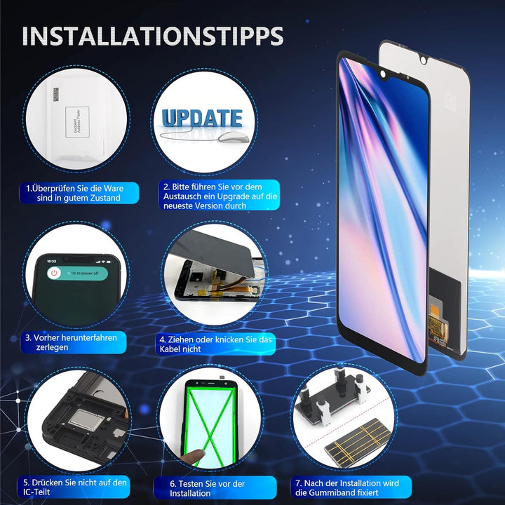 RongZy für Xiaomi Redmi Note 8T LCD Bildschirmersatz für Xiaomi Redmi Note 8T M1908C3XG Touchscreen