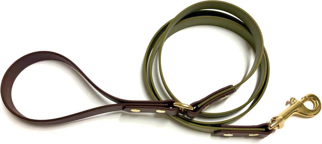 Leine aus Biothane, 2cm breite Biothane Leine, Hundeleine in verschiedenen längen (1,2 Meter, Olivgr