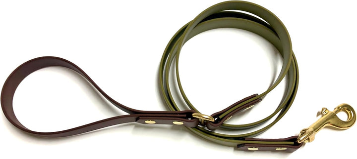 Leine aus Biothane, 2cm breite Biothane Leine, Hundeleine in verschiedenen längen (1,2 Meter, Olivgr