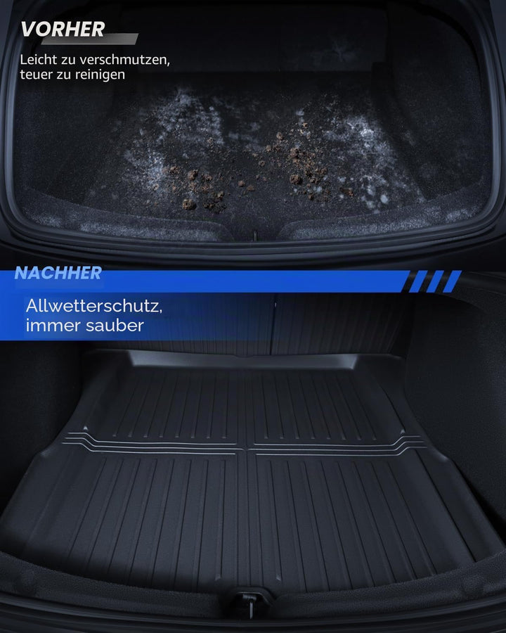Kofferraummatte für Tesla Model 3 2024-2026 Allwetter TPE Schutzmatte Hinten Kofferraummatte rutschf
