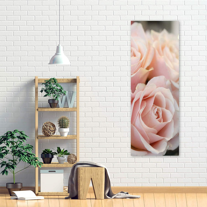 Feeby Wanddeko Rose Bild Kunstdruck modern Blumen Rosa 30x90 cm Deko Paneel 30x90 cm Rosa_a, Deko Pa