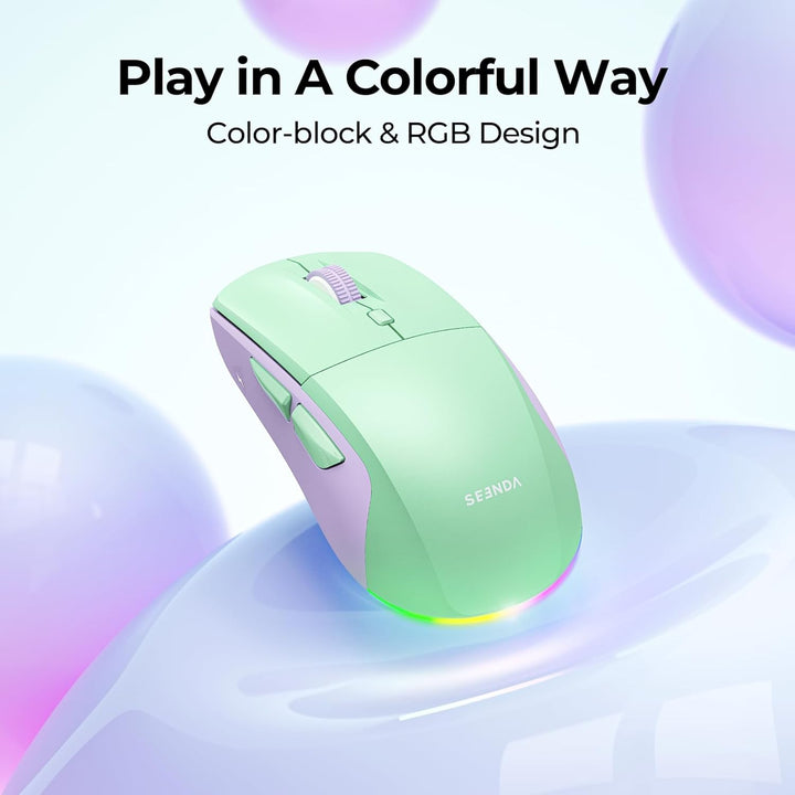 seenda Kabellose Bluetooth Maus, Bluetooth & 2.4G USB Dual Mode Wiederaufladbare LED Leise Klicks Er