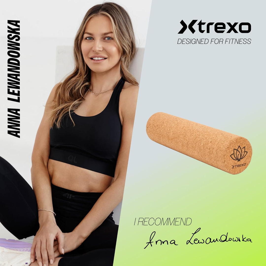 TREXO Brauner Kork Triggerpunktrolle 40x10 cm aus 100% natürlichem, ökologischem Kork Vielseitig ein