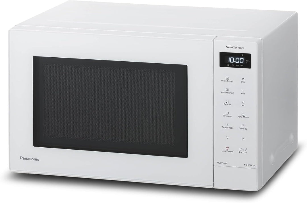 Panasonic NN-ST64QWEPG 32L Inverter Solo Mikrowelle, 1000 Watt Leistung, 20 Automatikprogramme, Quic