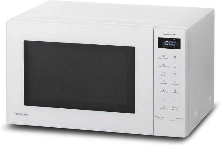Panasonic NN-ST64QWEPG 32L Inverter Solo Mikrowelle, 1000 Watt Leistung, 20 Automatikprogramme, Quic