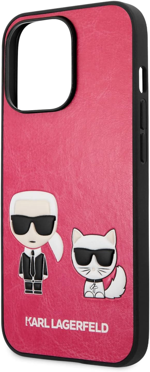 KARL LAGERFELD KLHCP13LPCUSKCP Hülle für iPhone 13 Pro / 13 6,1" Fuchsie Ikonik Karl &amp; Choupette