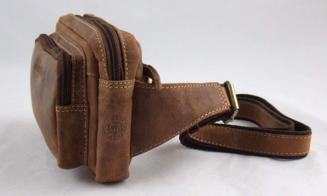 Greenburry Vintage Gürteltasche Leder 20 cm, Braun, Einheitsgrösse, braun, one Size