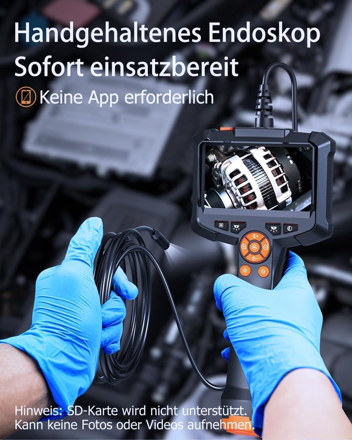Endoskopkamera mit Licht, AOPICK 8mm IP67 wasserdichte Endoskop, 4.3" IPS Bildschirm Inspektionskame