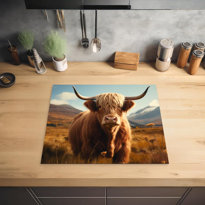 KitchenYeah© Herdabdeckplatte 59x51 cm Einteilig Ceranfeld Abdeckplatte für Induktionsschutz Ceranfe