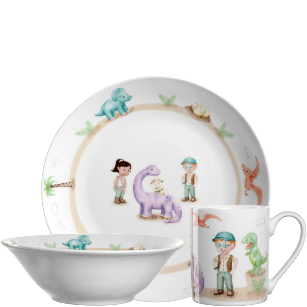 LEONARDO HOME Bambini Avventura Kinder Geschirr-Set 3-teilig - Kinder-Geschirr aus Porzellan - Spülm