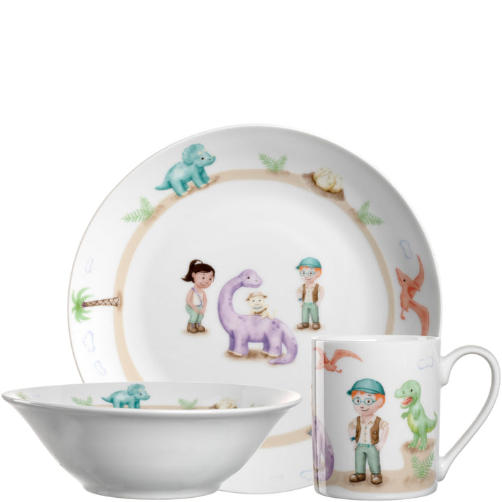 LEONARDO HOME Bambini Avventura Kinder Geschirr-Set 3-teilig - Kinder-Geschirr aus Porzellan - Spülm