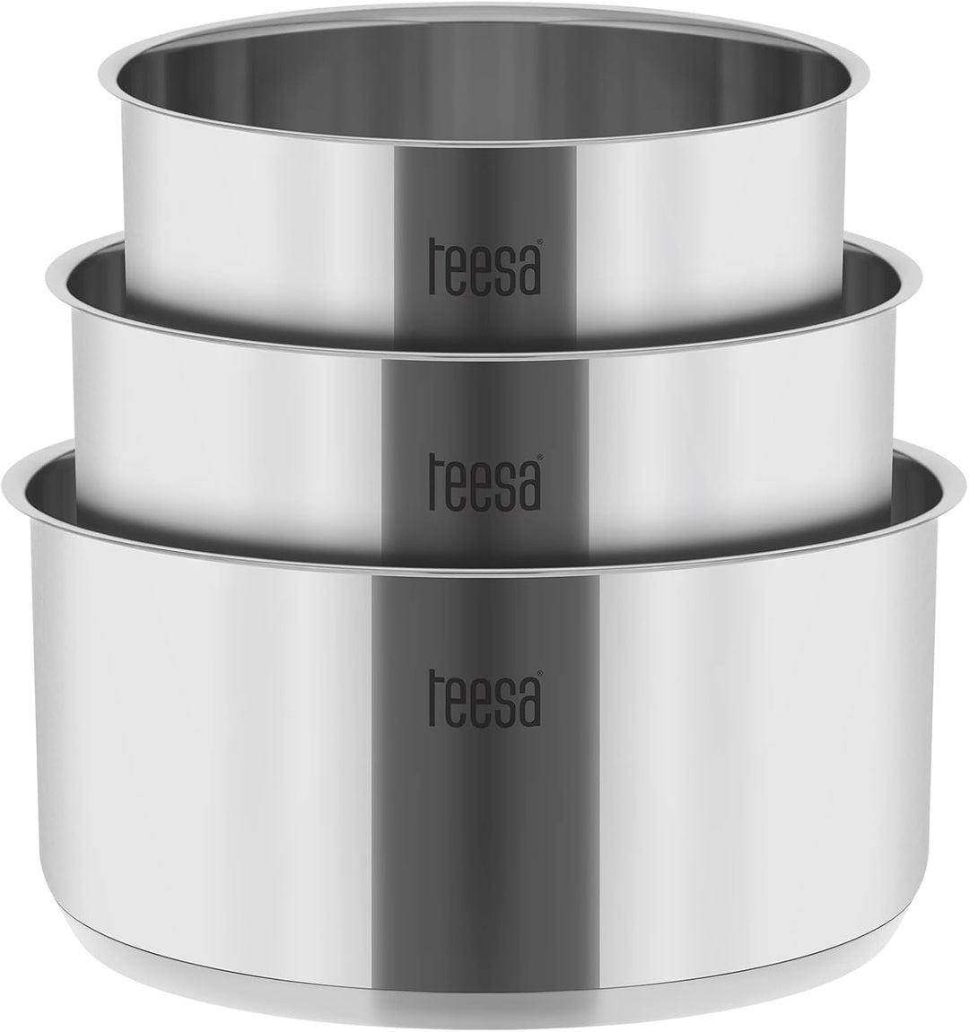 Teesa Topfset mit Abnehmbarem Griff COOK EXPERT SINGLE HAND Edelstahl Typ 18/10 Alle Herdarten TSA01