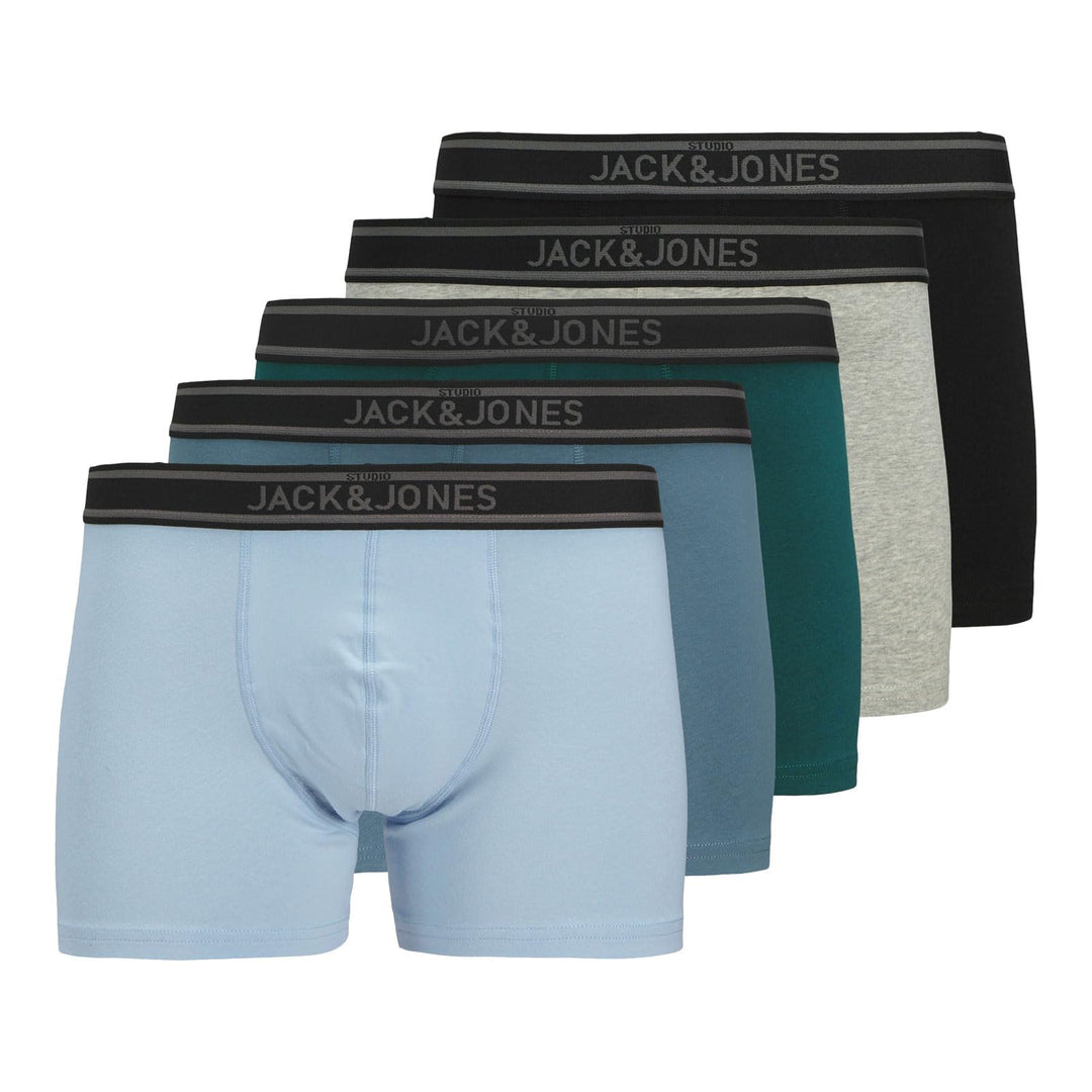JACK & JONES Male Trunks 5er-Pack Herrenunterwäsche in Grösse XS–XXL S -Black / Deep Teal, S -Black