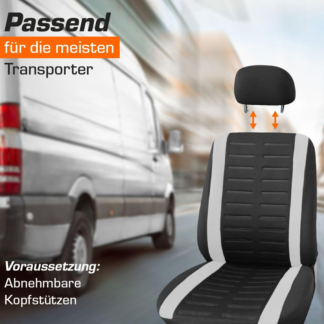 Upgrade4cars Transporter Autositzbezüge Set für die Vordersitze | Van Auto-Schonbezüge Universal in