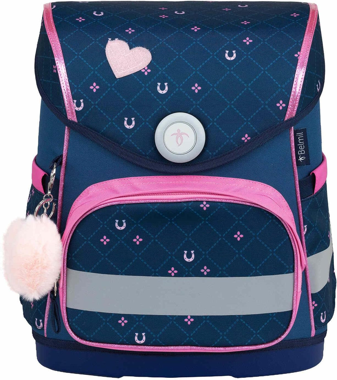 Belmil Compact Schulranzen Set 5 teilig mit extra Schlüsselanhänger oder extra Brustgurt (405-41AGS