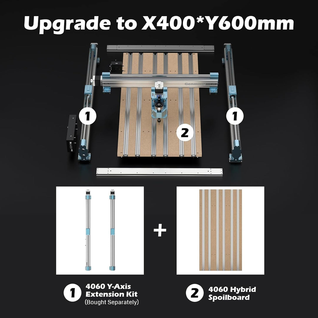 Genmitsu 4060 Hybrid-Spoilboard-Tisch aus Aluminium und MDF für 4040-PRO CNC-Fräsmaschine, Grösse 42