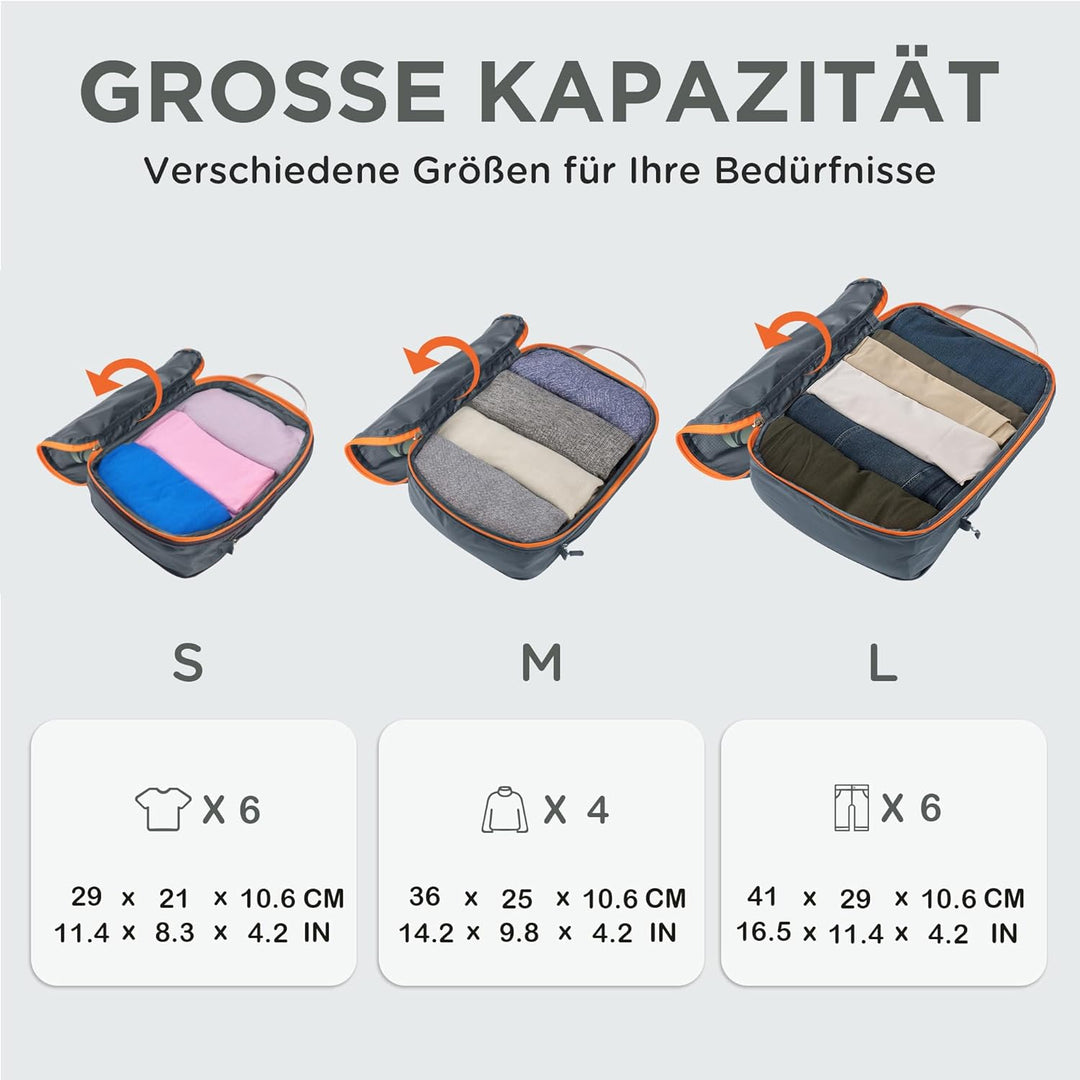 Cipway Kompression Koffer Organizer Set für Rucksack ，Ultraleichte Packtaschen Compression Packing C
