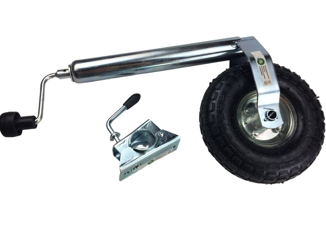 HST Anhänger Stützrad luftbereift mit Klemmschelle 48 mm Ø bis 150 kg I Stützlast für alle PKW Anhän