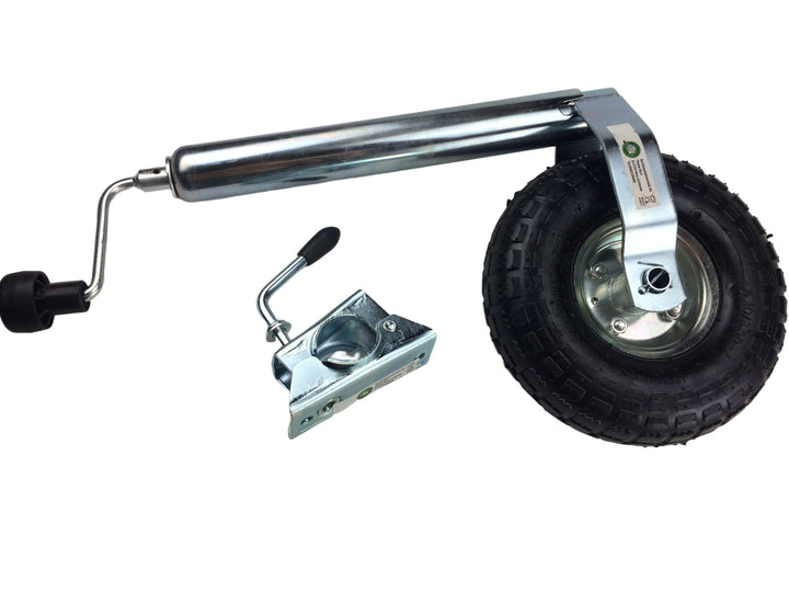 HST Anhänger Stützrad luftbereift mit Klemmschelle 48 mm Ø bis 150 kg I Stützlast für alle PKW Anhän