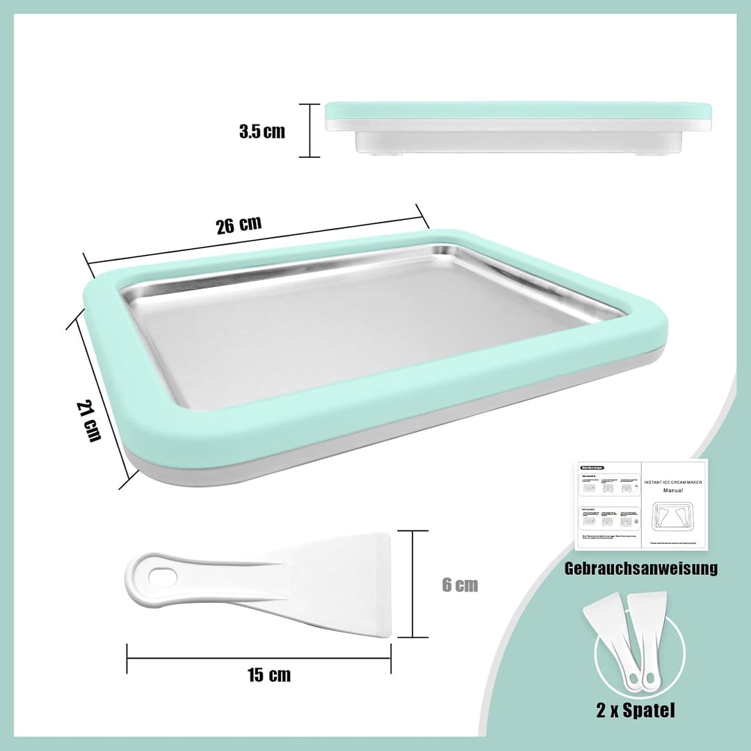 climafusion Eisplatte Eis Rolls zum Eis Machen DIY, Ice Cream Machine rolls maker mit 2 Spateln, Gel