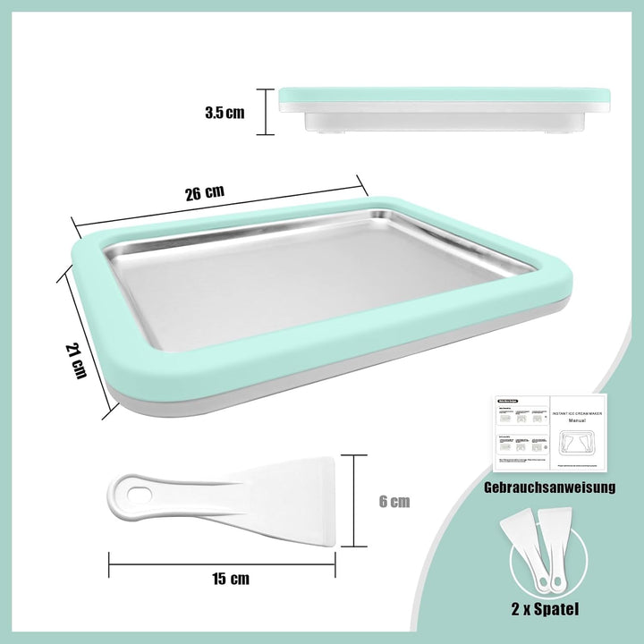 climafusion Eisplatte Eis Rolls zum Eis Machen DIY, Ice Cream Machine rolls maker mit 2 Spateln, Gel