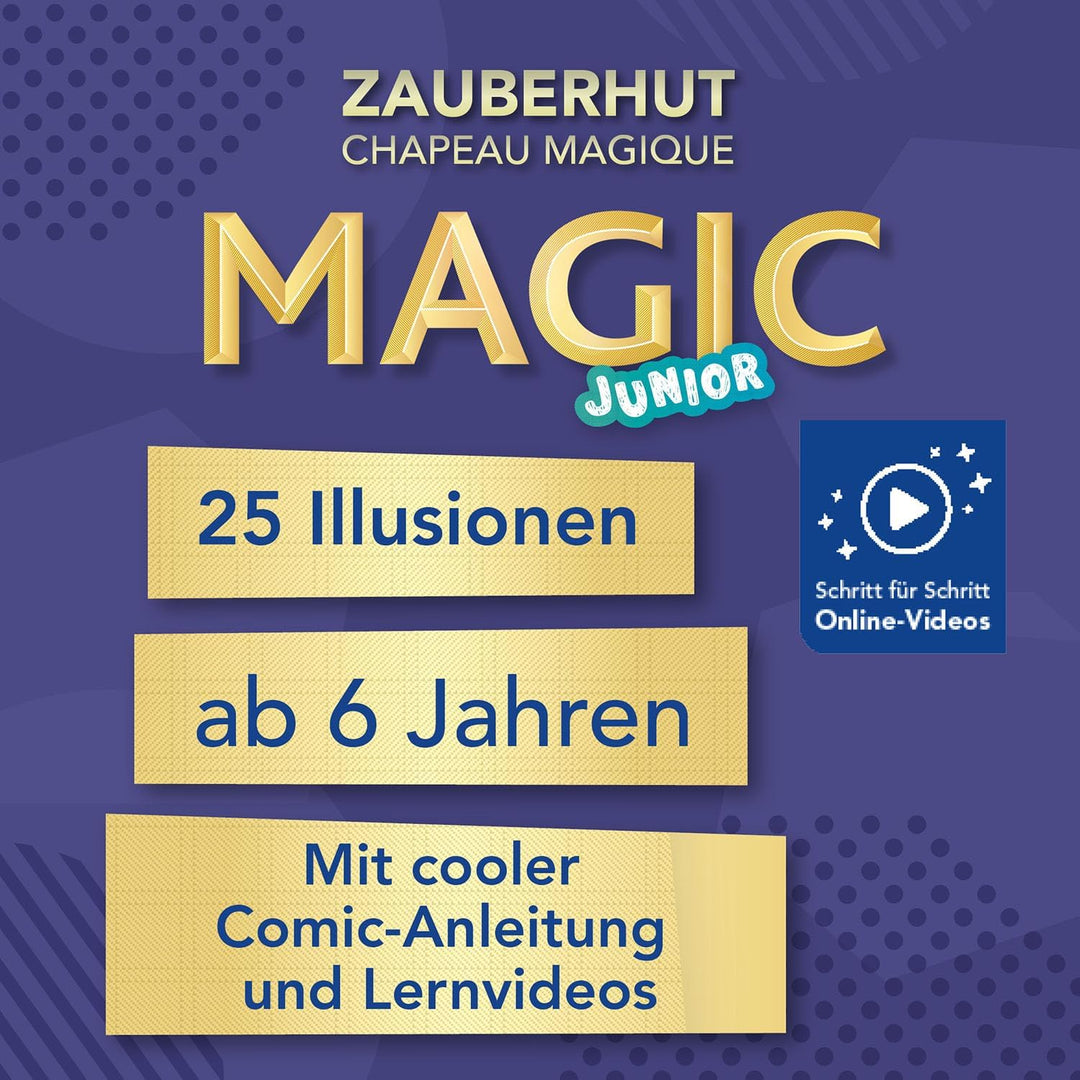 Kosmos 694302 Magic Zauberhut, Lerne einfach Zaubertricks und Illusionen, Zauberkasten mit Zaubersta
