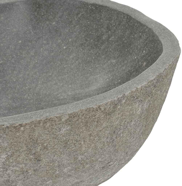 vidaXL Waschbecken Flussstein Naturstein Aufsatzwaschbecken Waschschale Waschtisch Handwaschbecken B