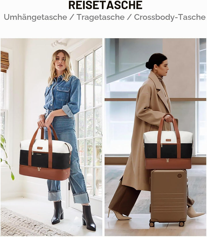 LOVEVOOK Handgepäck Tasche Für Flugzeug 40x20x25, Reisetasche Weekender Damen für Ryanair, Klein Spo