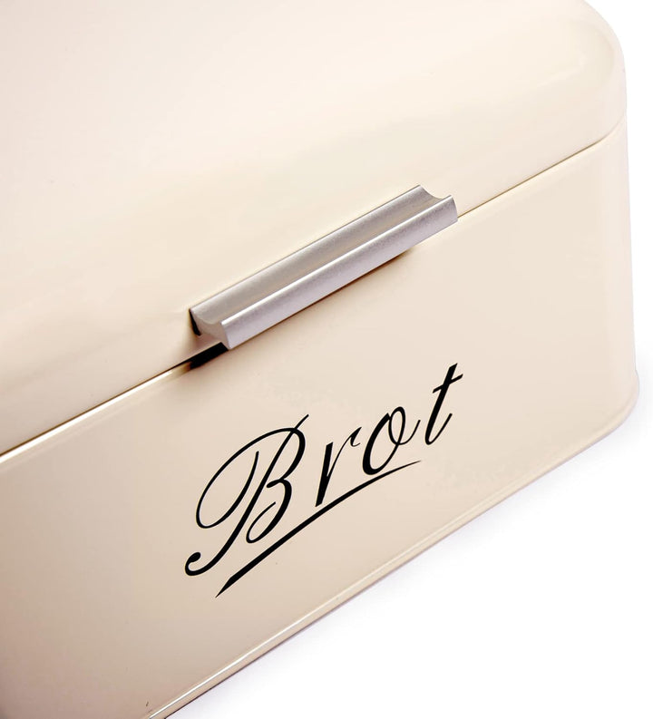 Theo&Cleo Brotkasten mit Deckel, Grosser Knäckebrot Box aus Metall, Brotaufbewahrungsbox Bread box,
