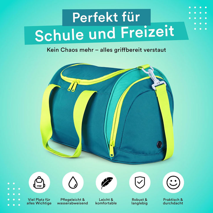 McNeill Sporttasche für Jungen und Mädchen in Petrol – Sport- und Freizeittasche für Immer – Sportbe