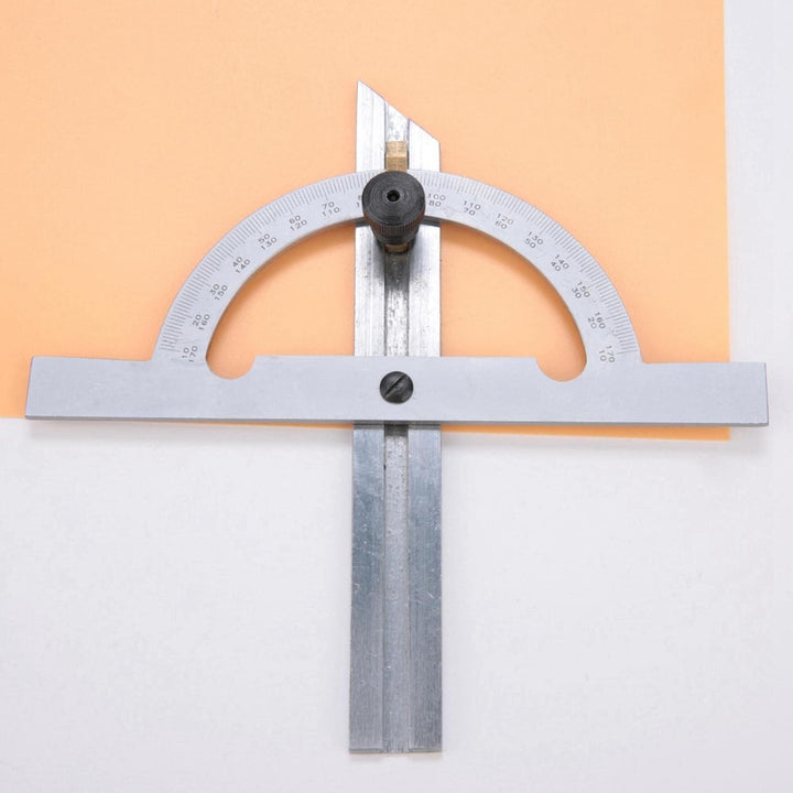 Winkelmesser 0-180 Grad Verstellbarer Rundkopf Winkelmesser aus Kohlenstoffstahl 100x150mm Ingenieur