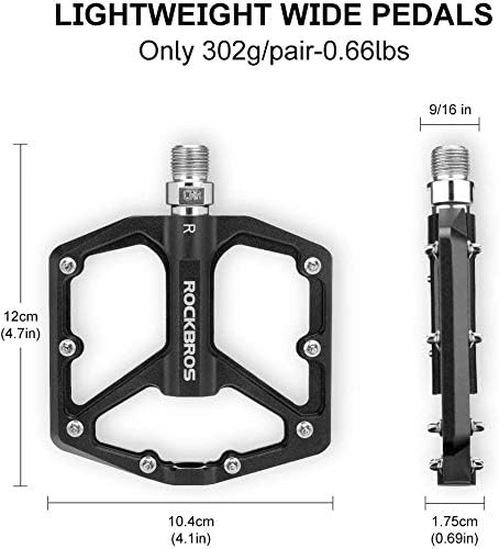 ROCKBROS Fahrradpedale Rennrad Pedale Aluminium Platform Pedale Ultraleicht Antirutsch Fahrrad Pedal