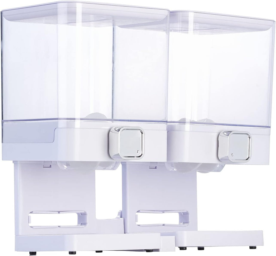 Rosenstein & Söhne Doppel-Müslispender: 2er-Set Doppel-Spender, je 33,5 x 30,5 x 16,5 cm, weiss + sc