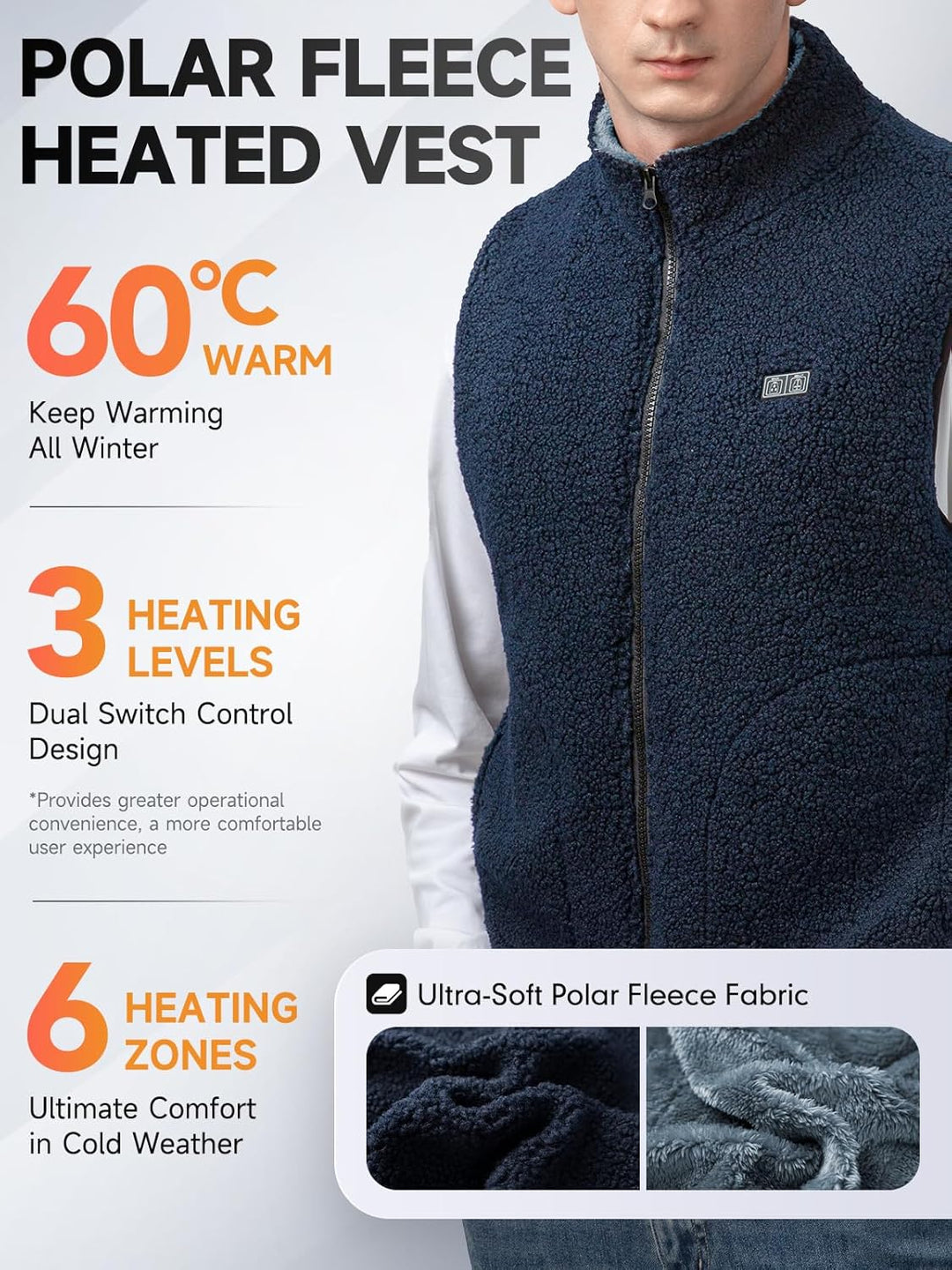 Beheizbare Weste, Heizweste für Damen Herren, Beheizte Jacke, Heizjacke mit Powerbank, 7.4V/5.0V Wär
