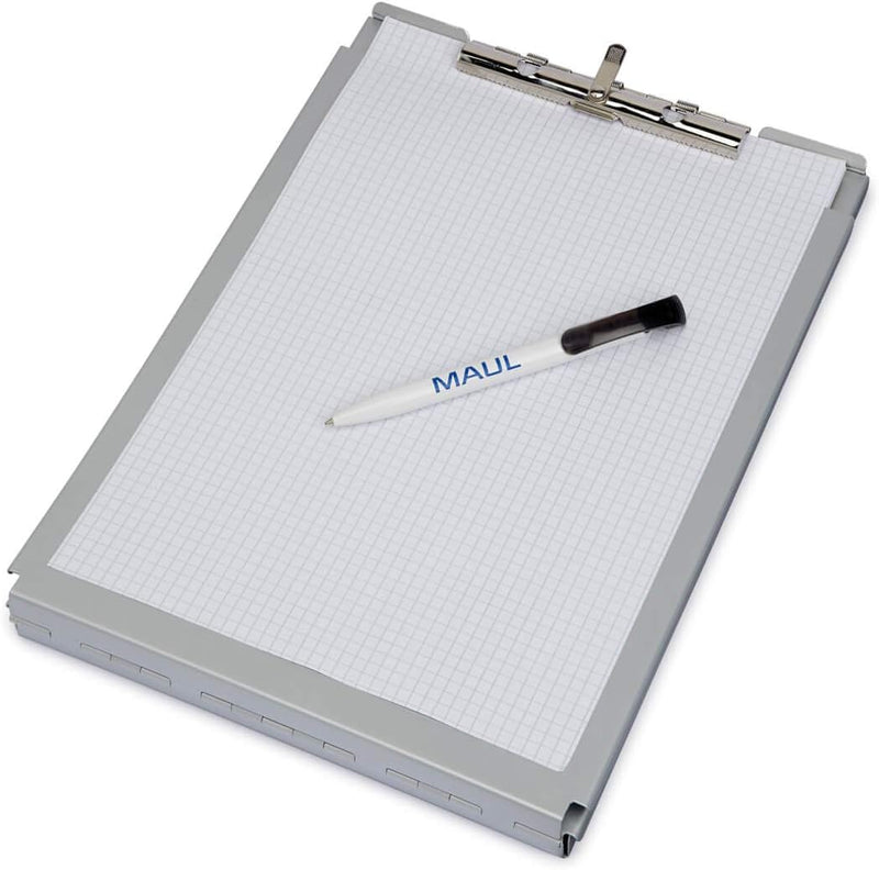MAUL Klemmbrett A4 MAULcase | Dokumentenmappe A4 mit Aufbewahrungsbox für Papier, Kugelschreiber, Ta