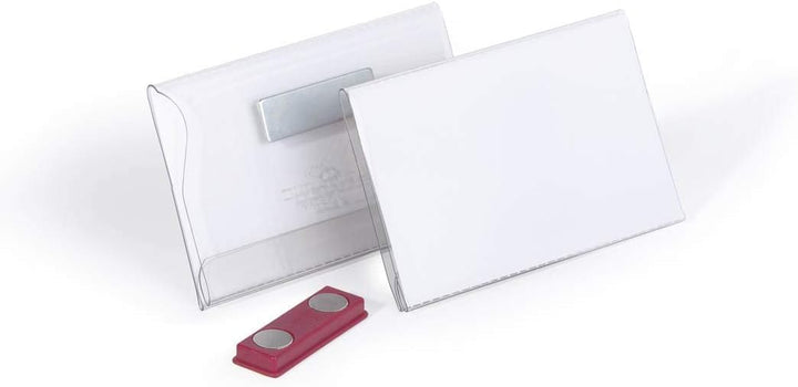 Durable Namensschild (mit Magnet, 54 x 90 mm) Packung à 25 Stück, transparent, 811719, 54 x 90 mm
