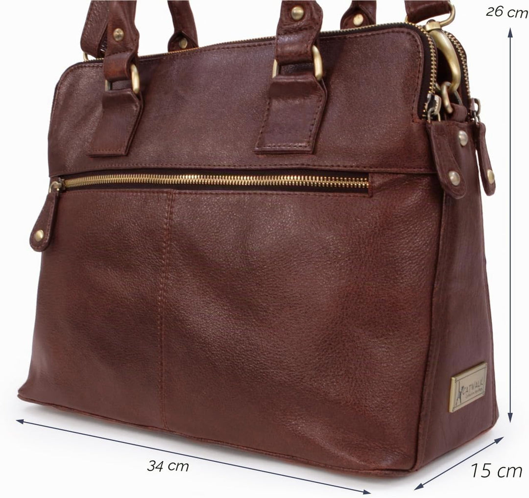 Catwalk Collection Handbags - Damen Leder Schultertasche - Umhängetasche Gross - Tote Bag - Handtasc