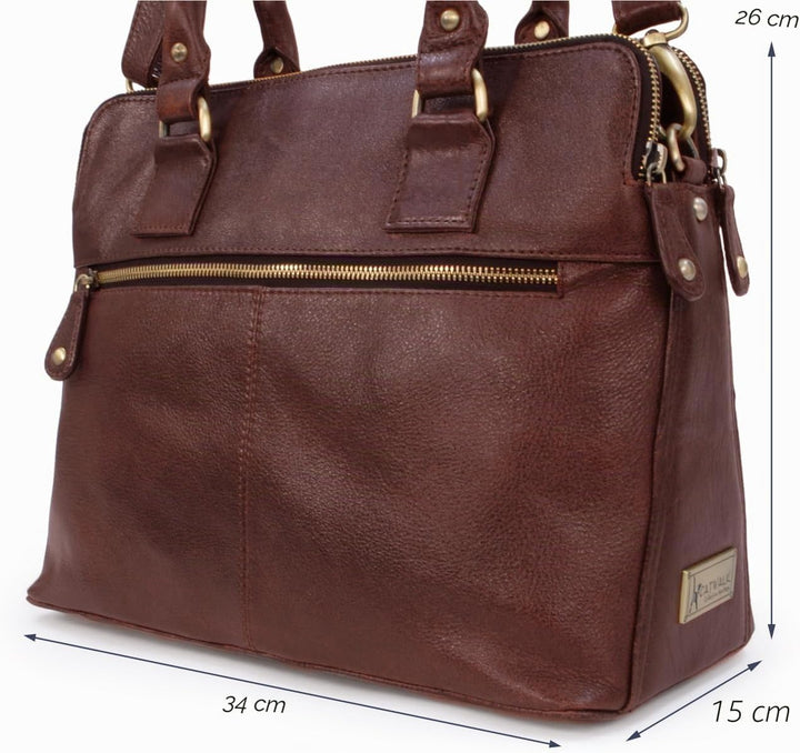 Catwalk Collection Handbags - Damen Leder Schultertasche - Umhängetasche Gross - Tote Bag - Handtasc