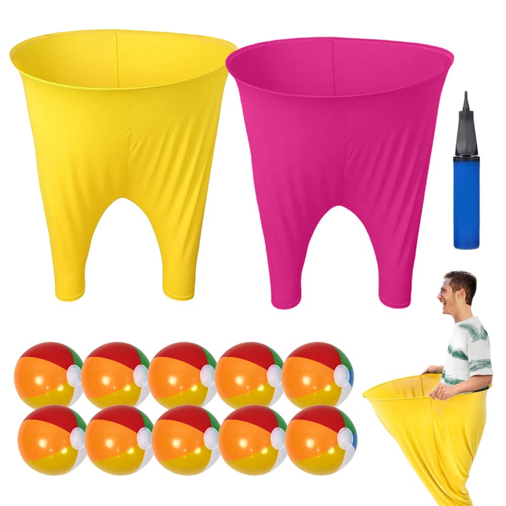 Granny Pants Wurfspiel, 2 Stück Granny Pants Yard Game für Erwachsene und Kinder, mit 10 × Hüpfbälle