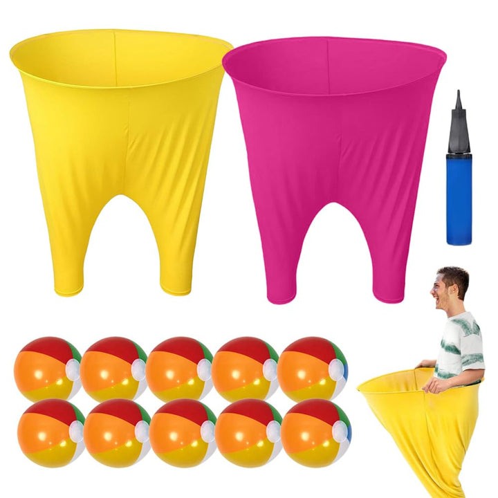 Granny Pants Wurfspiel, 2 Stück Granny Pants Yard Game für Erwachsene und Kinder, mit 10 × Hüpfbälle