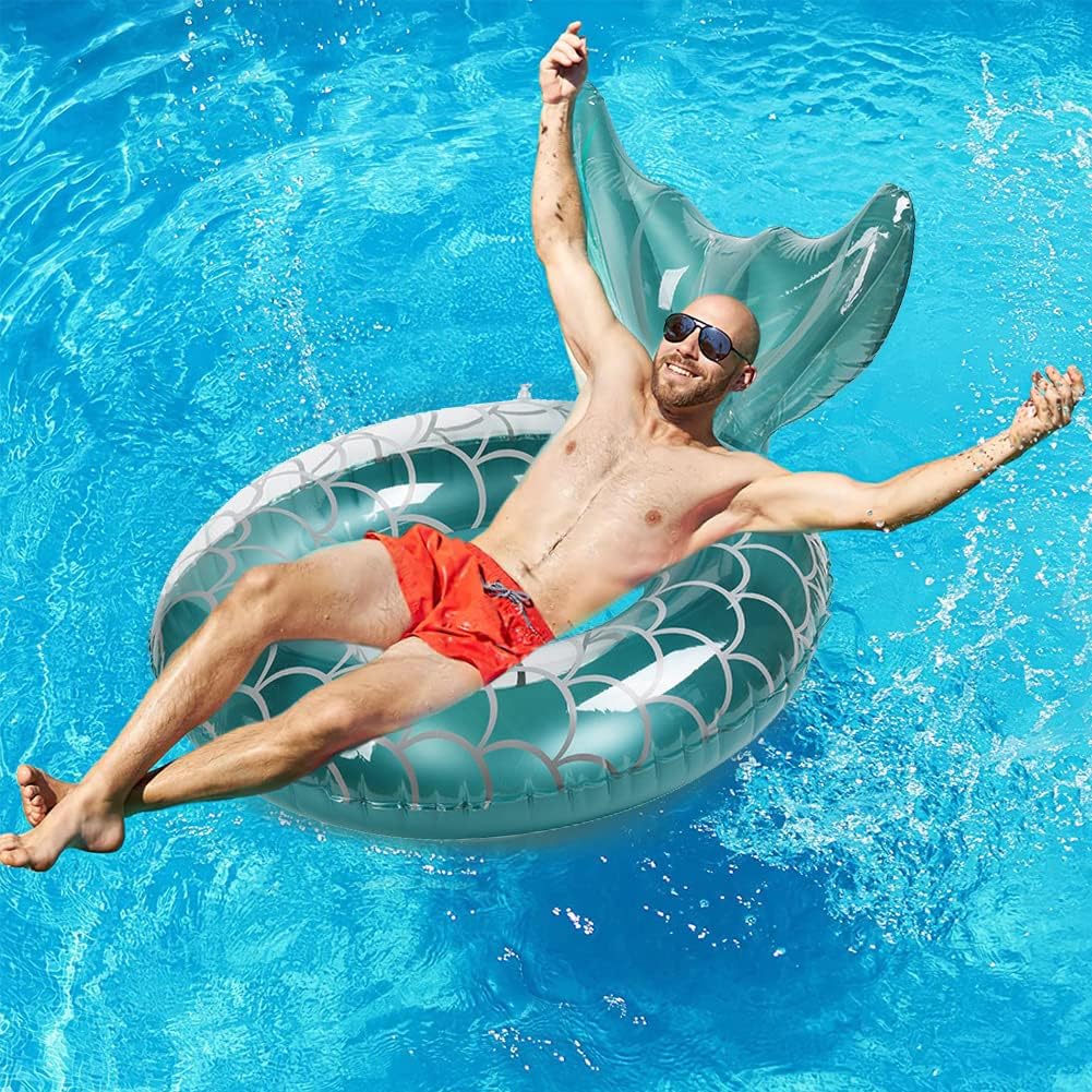 Luftmatratze Schwimmreifen Aufblasbar, Aufblasbare Schwimmbecken, Schwimmzubehör in Meerjungfrau Sch