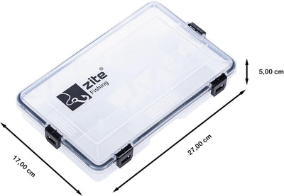 Zite Fishing Angelbox Wasserdicht 27x17x5cm - Köderbox Kleinteile-Box Tacklebox für Angelzubehör Wob